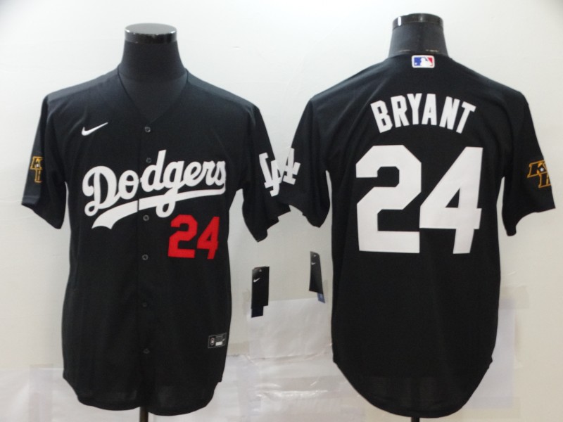 Men Los Angeles Dodgers #24 Bryant Black Nike Game MLB Jerseys->pittsburgh steelers->NFL Jersey